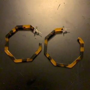 Tortoiseshell Octagon Resin Earrings